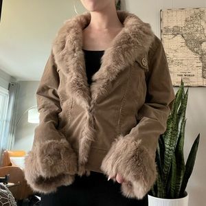Jennyfer j suede jacket with fur